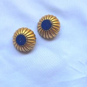 Elegant Gold and Blue Stud Earrings